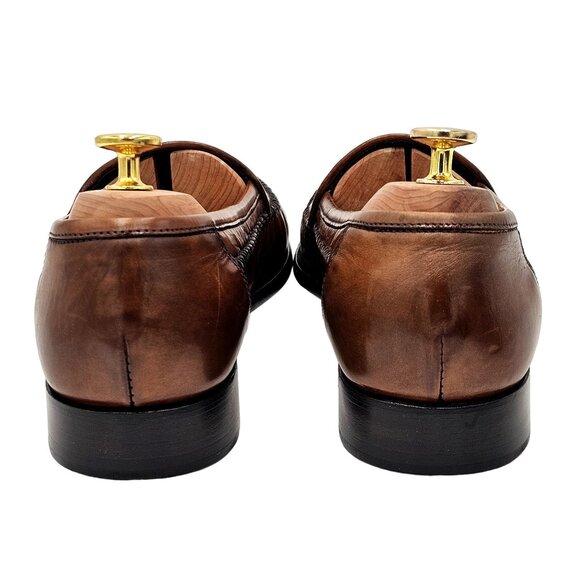 NEW Vintage Bragano Cole Haan Men's 7.5M Brown Leather Dress Shoes Italy Loafers - Picture 5 of 16